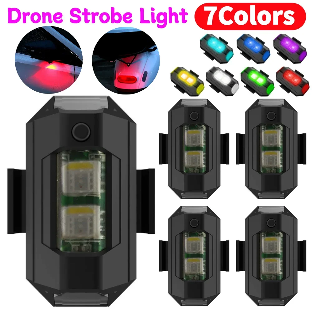 

7 Color Drone Strobe Light Mini USB Charging LED Anti-Collision Motorcycle Bicycle Night Light 5V Flashing Warning Signal Lights