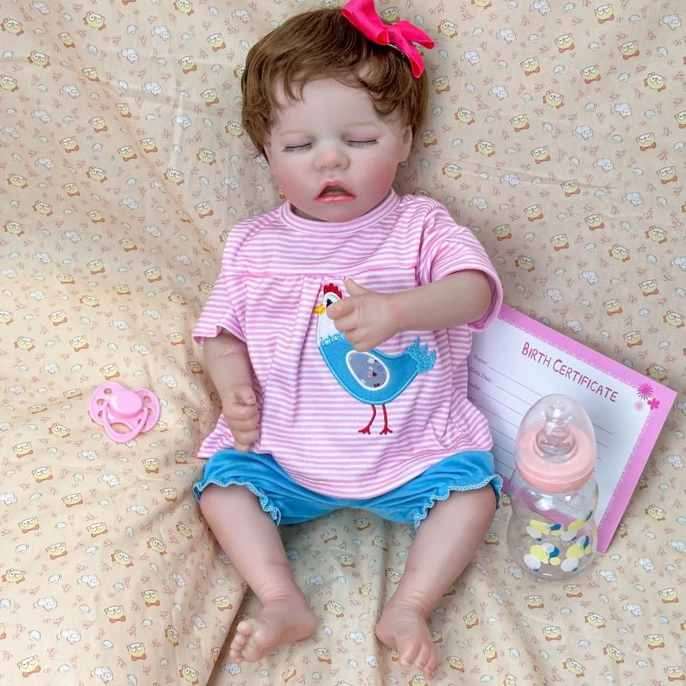 دمية تولد من جديد دافئة وناعمة W-0818 بوصة مستوردة من المطاط الناعم محاكاة دمية طفل لعبة واقعية لحديثي الولادة يمكن الجلوس والاستلقاء #6