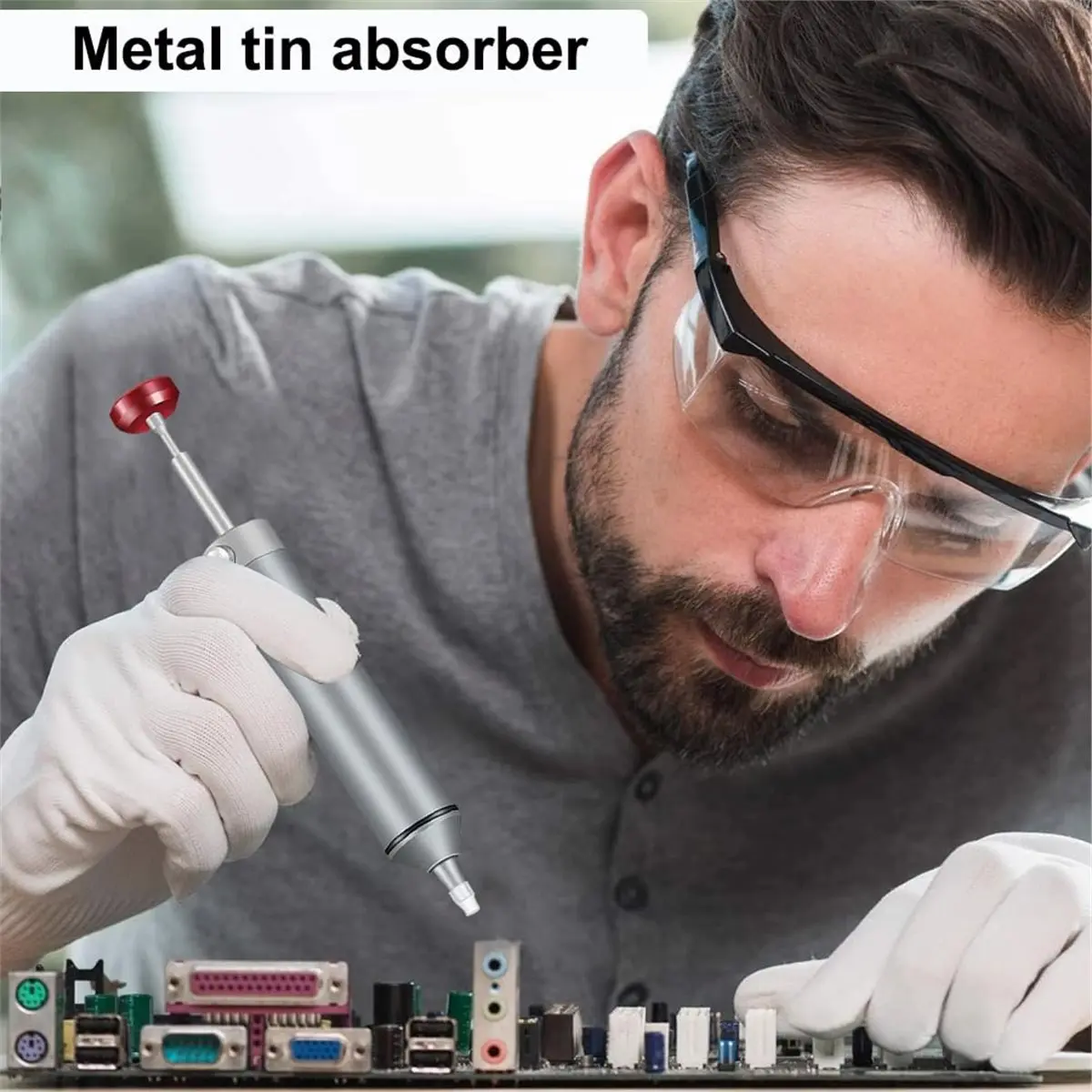 Advanced Solder Sucker Pump with High-Temperature Silicone Nozzle for Efficient Desoldering