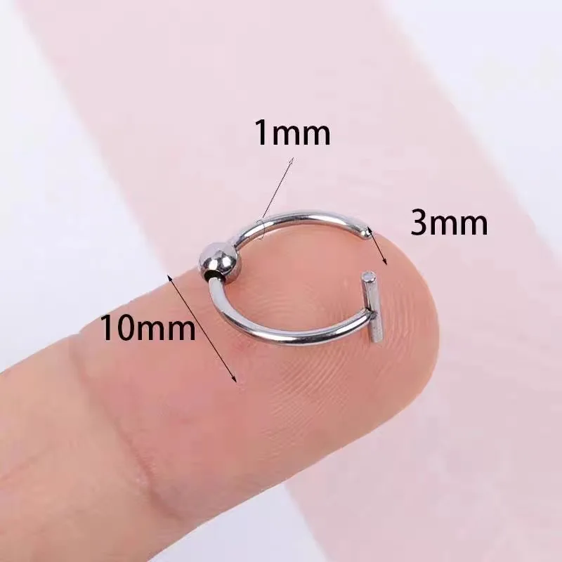 Stainless Steel No Punching Fake Lip Rings For Women Fashion Personality Clip On Lip Ring Fake Body Piercing Jewelry