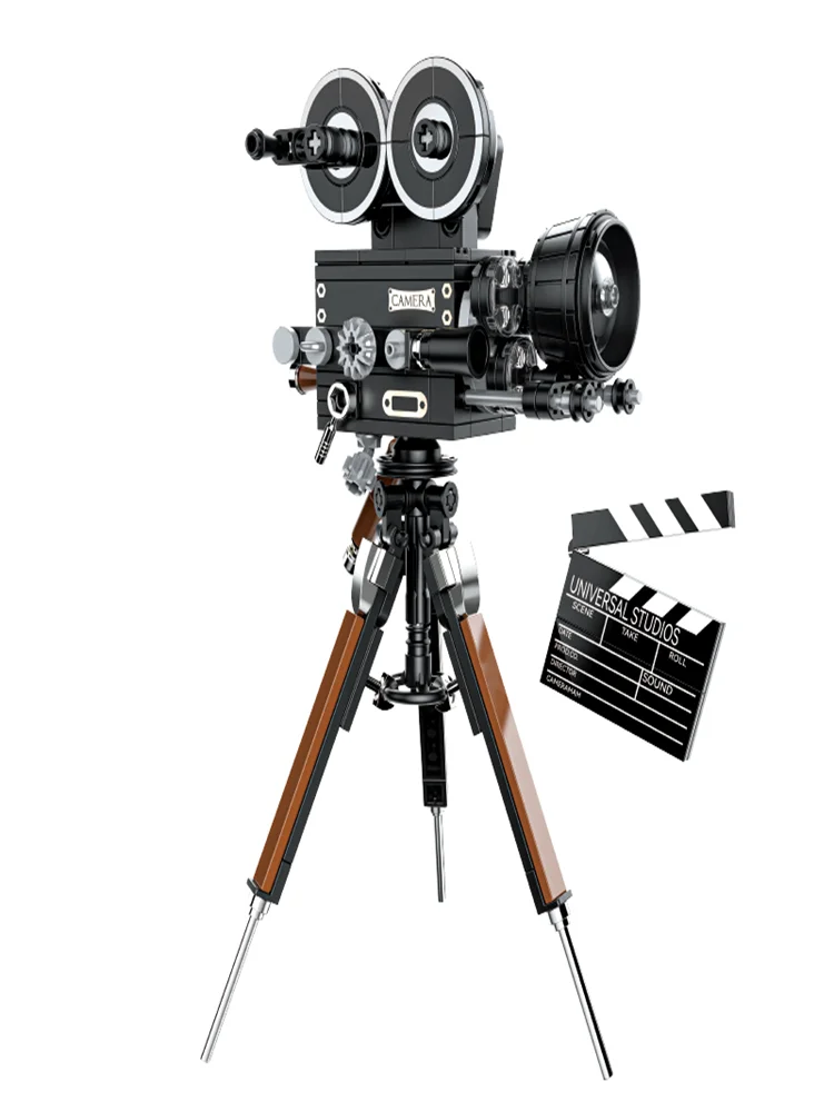 Zestaw klocków JAKI Retro Filmowa Kamera Dekoracja Domu Kreatywny Wysoki Model Budynku z Klocków MOC Zabawka do Składania Prezent na Urodziny dla Dzieci i Dorosłych — 2
