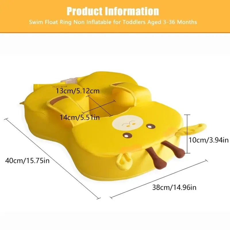 Flotteur de piscine non gonflable pour bébé, anneau flottant parfait pour les tout-petits et les enfants de 6 à 36 mois