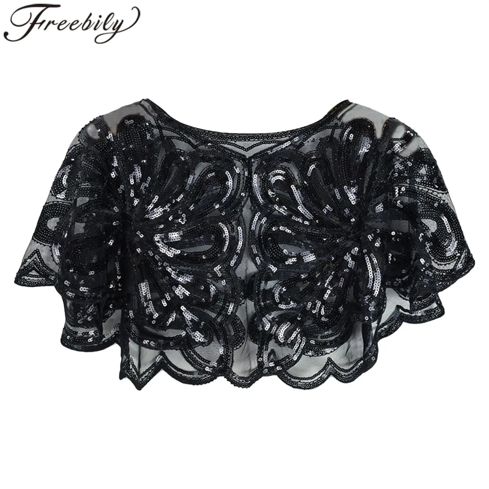 

Womens Evening Cape Wraps 1920s Shawl Bolero Cover Ups Elegant Cocktail Party Cardigan Flapper Cover Up Vintage Bridal Shawls