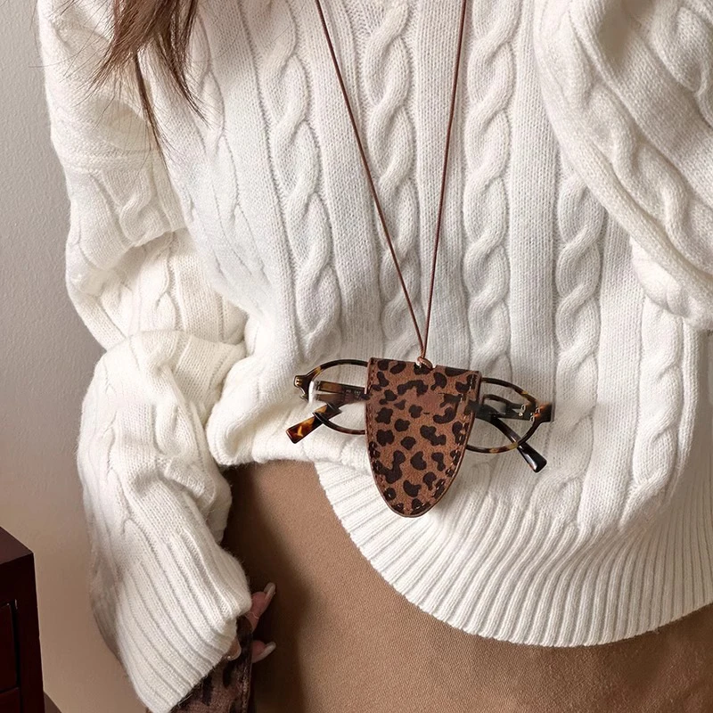 

Треугольный зажим для очков с леопардовым принтом, ожерелье, зажим для очков, ожерелье, женские солнцезащитные очки, ремешок, декор, магнитный зажим