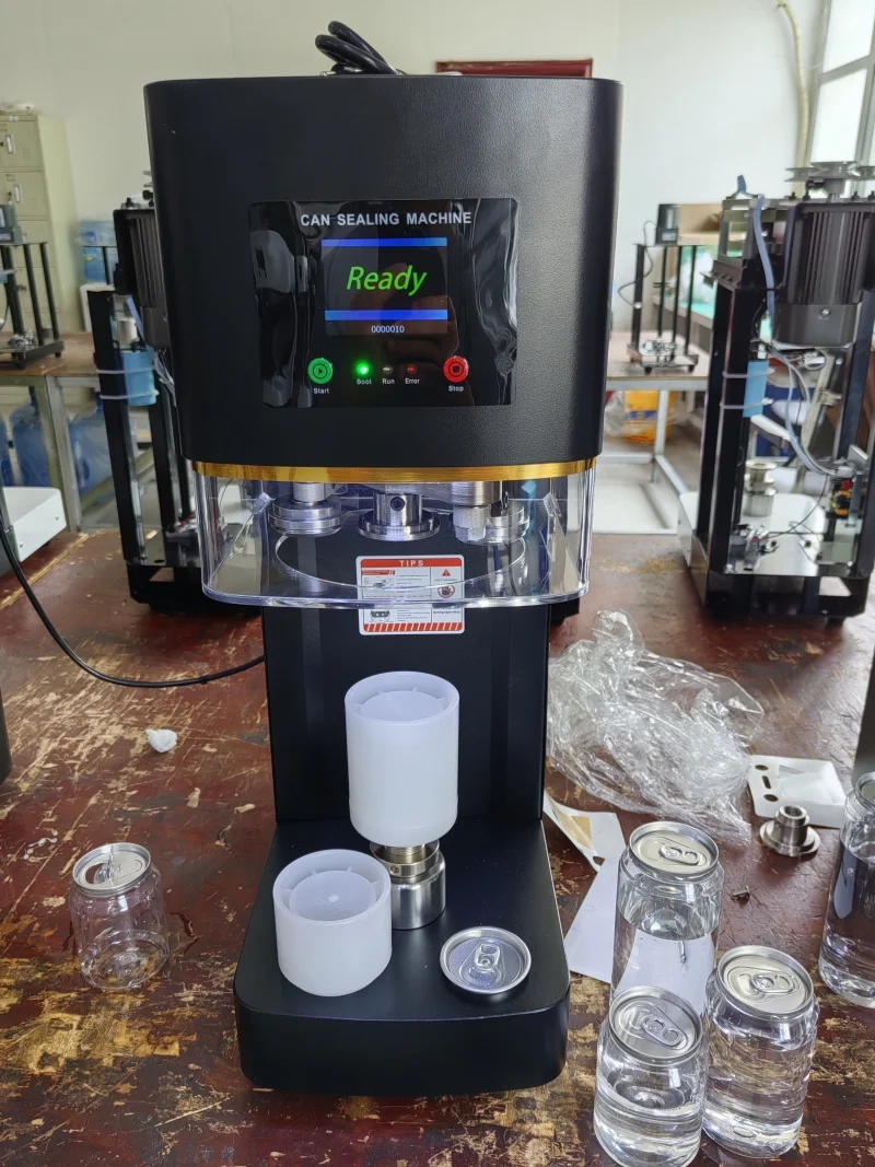 ใหม่อัตโนมัติเต็มรูปแบบอัจฉริยะเครื่องซีลพลาสติกไม่หมุน PET ถ้วยกระดาษดีบุก Jar ขวดเบียร์ Seamer ขนาดที่กําหนดเอง