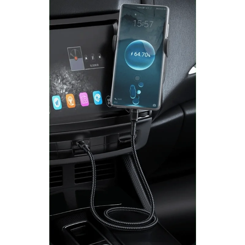 [6 عبوات، 2 م/6.6FT] كابل من النوع C إلى النوع C، شحن سريع 120 وات، سلك متين من النايلون المضفر لجهاز iPad Pro، Samsung S25، S24 S23 S22