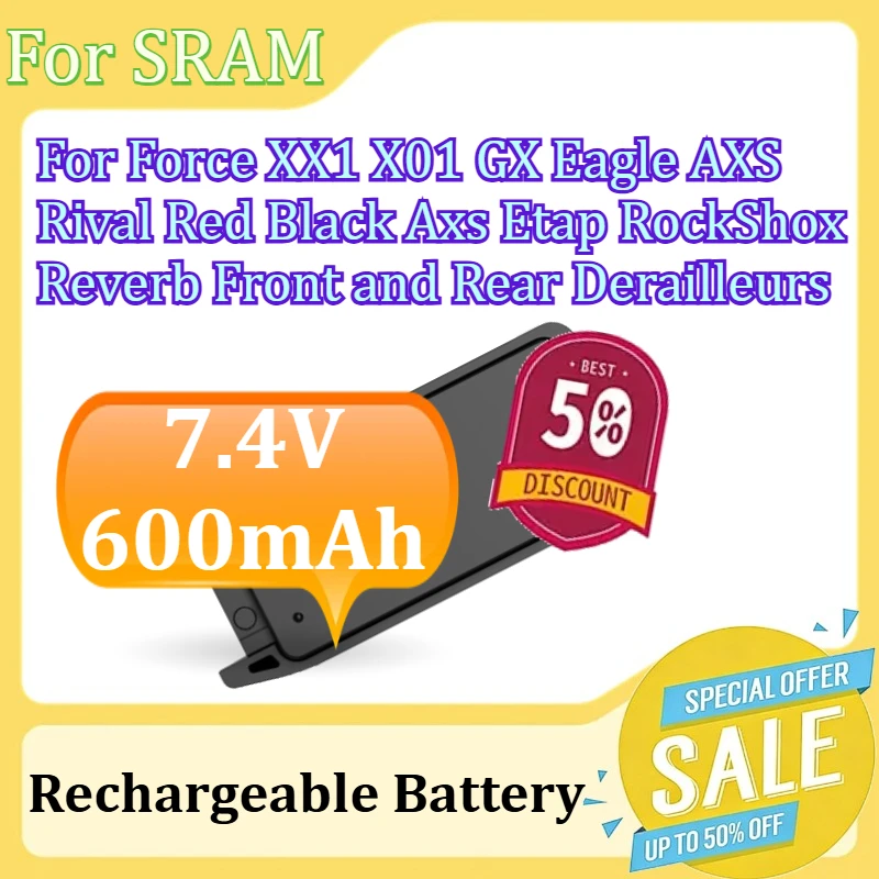 

For SRAM Force XX1 X01 GX Eagle AXS Rival Red Black Axs Etap RockShox Reverb Front and Rear Derailleurs 7.4V 600mAh