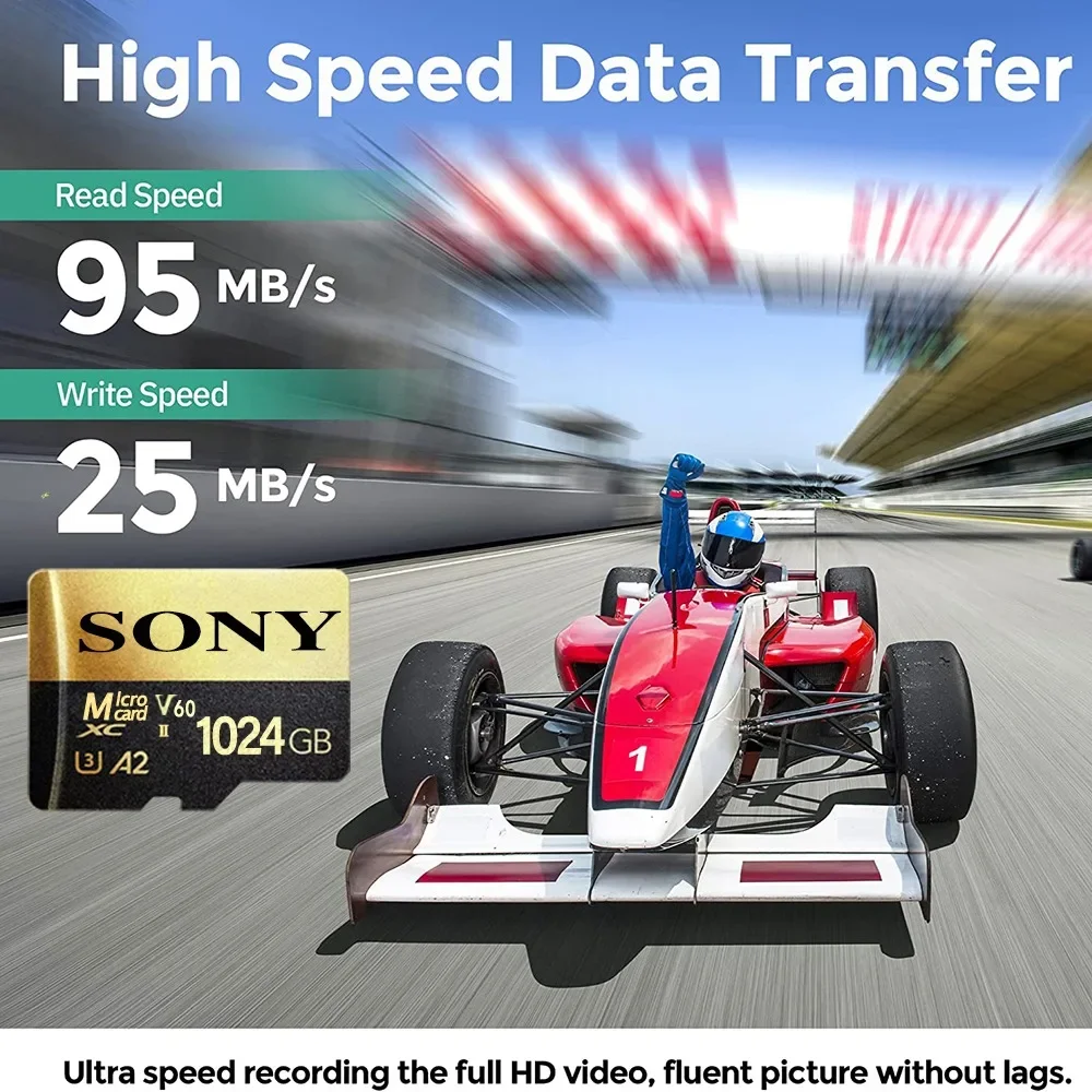 Новая оригинальная карта SONY Micro SD 2TB 1TB Высокоскоростная карта памяти 512GB 128GB Class TF Card для дрона-оборудования Audio PC Ps5 Game