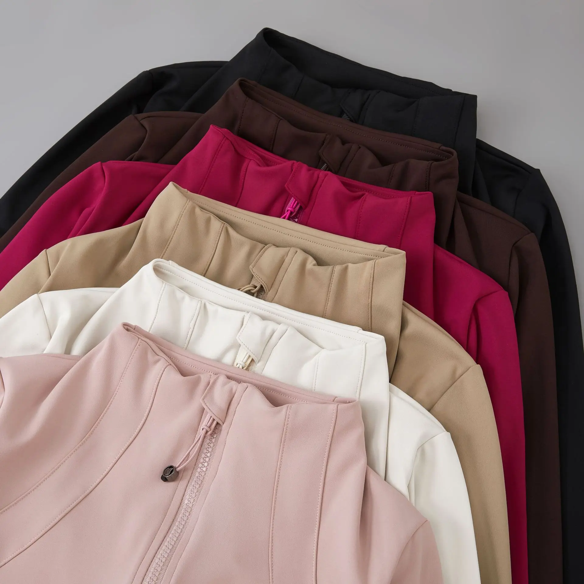 

Облегающая быстросохнущая куртка для женщин с воротником-стойкой и длинными рукавами на молнии, дышащая куртка для йоги, бега, велоспорта, спортивная одежда, весна