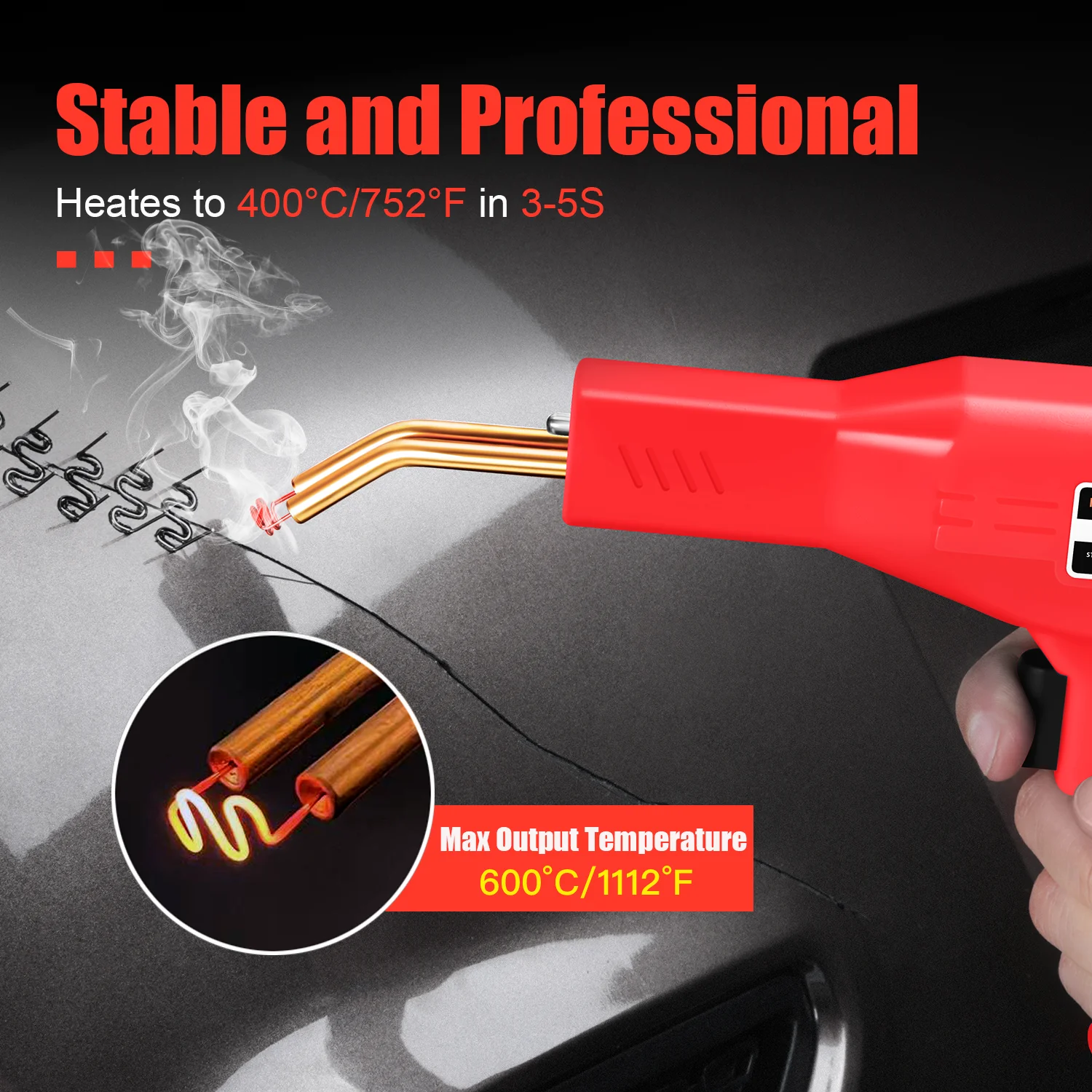 USB Rechargeable Plastic Welder Cordless Plastic Welder Hot Stapler Welder Gun Car Bumper Repair Tool Plastic Welding Gun