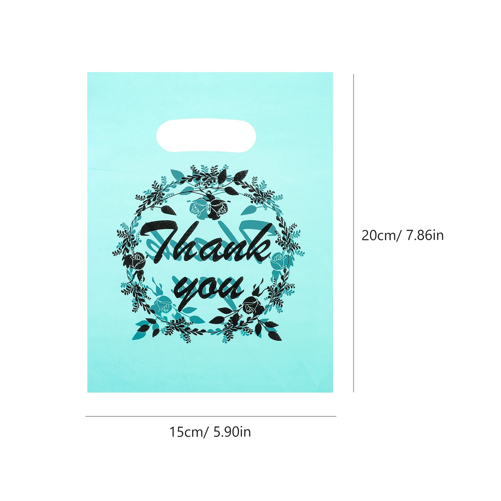 100 Pcs Thank You Merchandise Bag Shopping Goodie Bags Bulk Boutique Christmas Pvc Shopping Candy Cookie Bags for Party