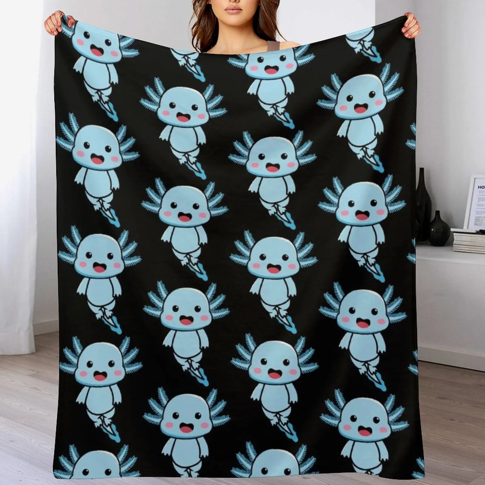 Copy of axoltol- reptile axoltl Throw Blanket