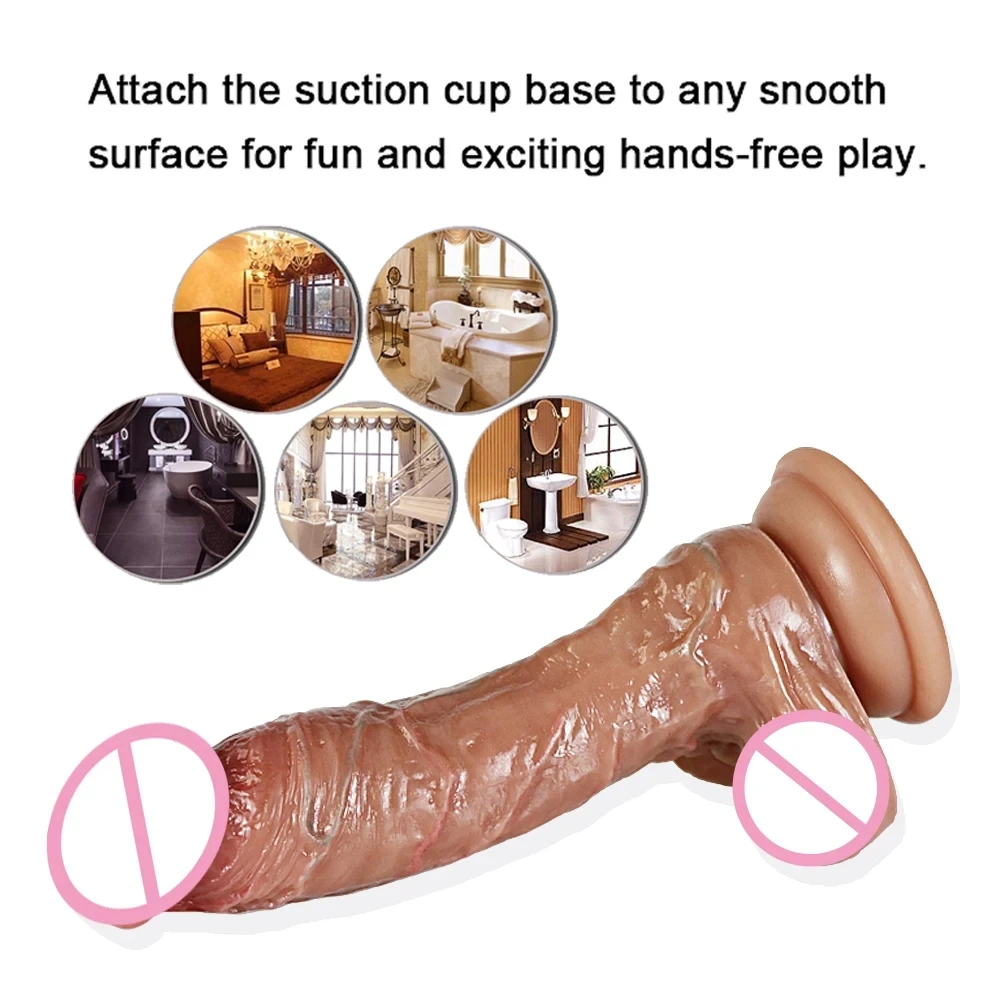 12.6 Inch XXL Realistic Dildo with Powerful Suction CupRealistic Penis Sex Toy Flexible G-spot Dildo with Curved Shaft and Ball