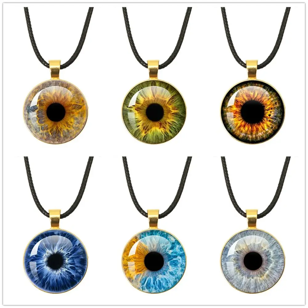 Dragon Evil Eye Necklace Sauron Dragon Eye Necklaces  Glass Pendant Leather Rope Chain Necklace Jewelry Gift