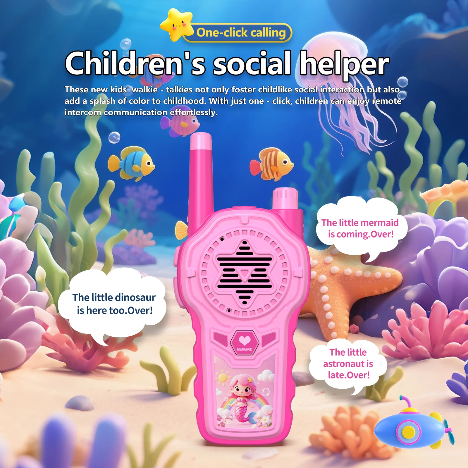 Cartoon walkietalkie speelgoed geschikt voor 3-12 jaar oud, walkietalkie afstandsbediening bidirectioneel kerstverjaardagscadeau kinderen