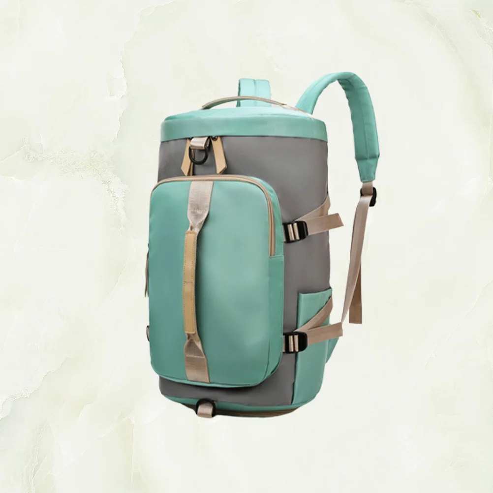 

Practical Large Capacity Travel Tote Bag Green Grey Durable Nylon Gym Bag for 2-3 Days Trips Daily Use Travel Backpack