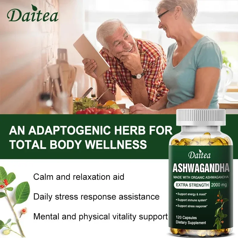 Organic Ashwagandha Specific Capsules Support Brain and Memory, Relieve Stress, Support Concentration, Deep Sleep, Unisex