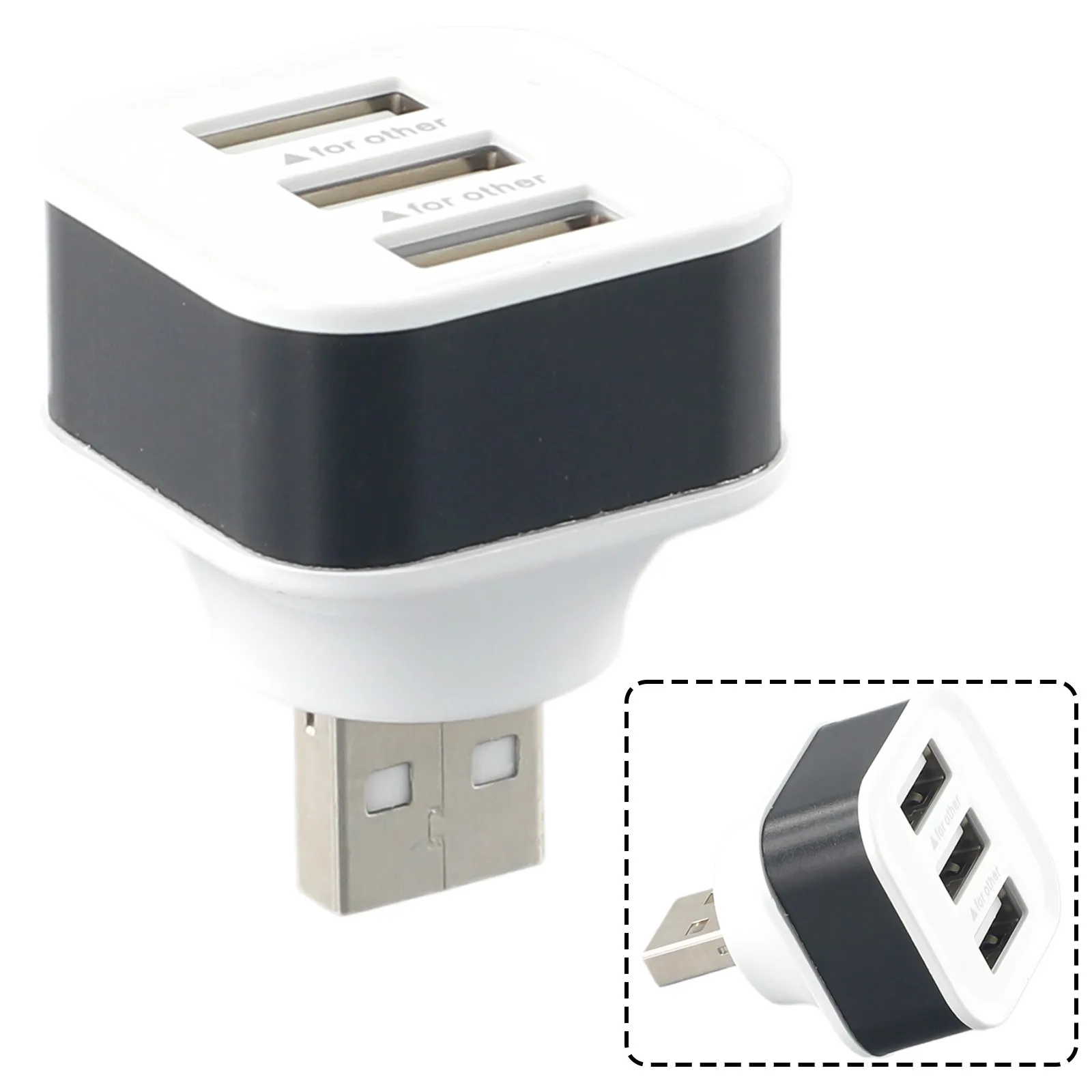 3 Port USB Hub Adapter with USB 2 0 Slots Designed for Multiple Device Charging Compact and Portable USB Extender