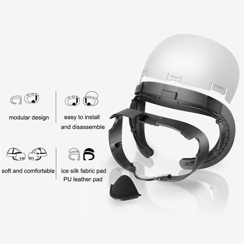 Modular Magnetic Sponge Face Mask Cover Pad for Meta Quest 3 Replacement Lightproof Defogging PU Leather Ice Silk Foam Pad