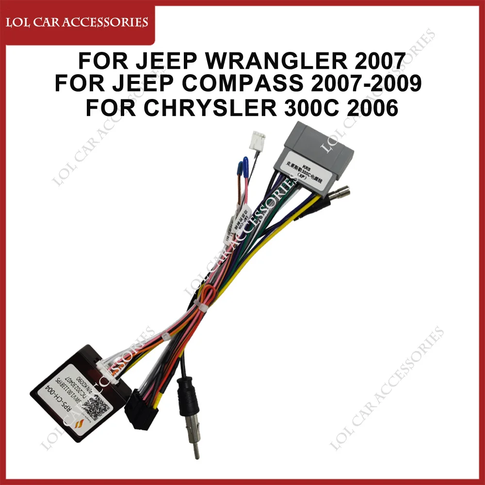 

Кабель питания Canbus для Jeep Wrangler 2007 / Compass 2007-2009 / Chrysler 300C 2006, автомобильная аудиосистема, радио, проигрыватель Android, жгут проводов