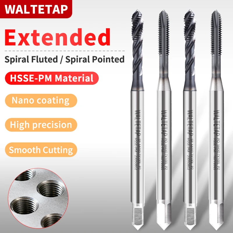

Метчик WALTETAP JIS Standard HSSE-PM с покрытием JP, спиральный, с рифленой/зубчатой поверхностью, M2 M3 M4 M5 M6 M8 M10 M12 X80L X100L, для машинной резьбы