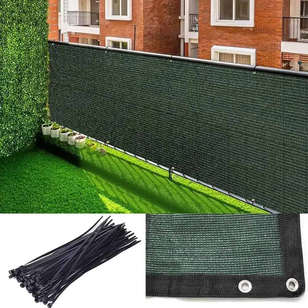 

Прочная зеленая сетка для защиты от посторонних глаз 3' x 400' с латунными люверсами для защиты и затенения двора на открытом воздухе