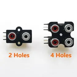 1Pcs 2/4 Holes RCA Female Stereo Socket Connector Lotus Row Amplifier Interface AV Audio Video input Signal Connection