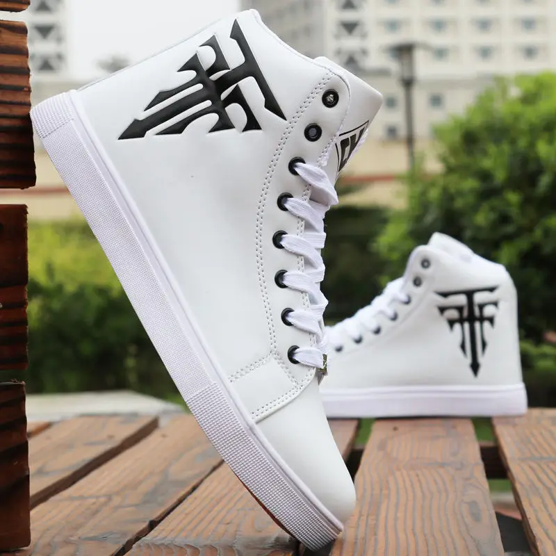 New Fashion High Top Sneakers Man White Sneaker Flat Comfortable Shoes Male Autumn Spring Popular Vulcanize Shoes Big Size 39-48