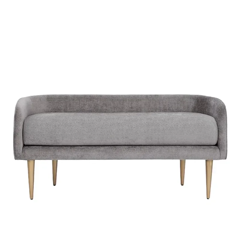 Modern simple bedroom fabric soft bag bedside stool furniture clothing store cloakroom stainless steel shoe changing stool