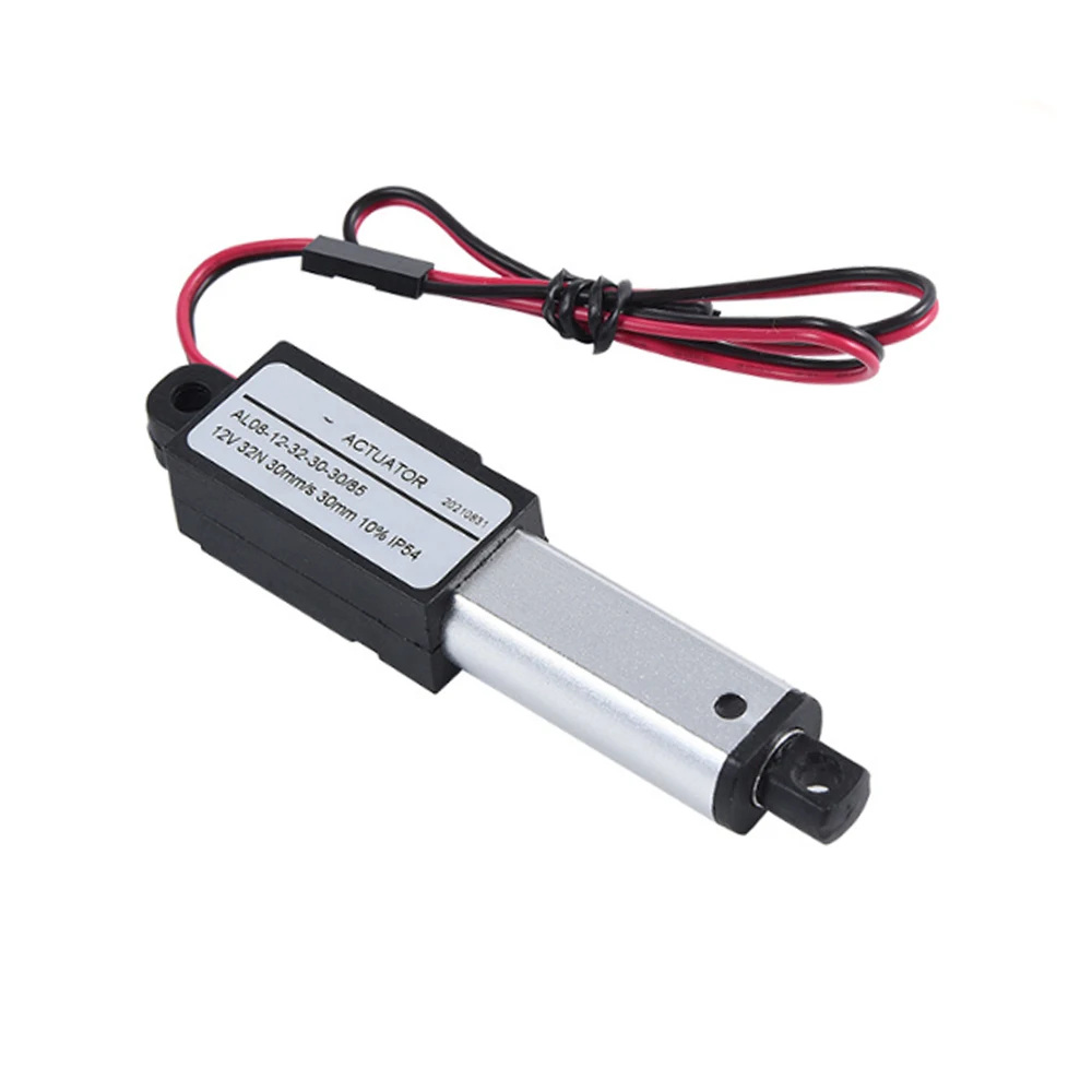 Actionneur linéaire micro à vitesse rapide 32N 3.2kg, DC12V, moteur d'actionneur linéaire électrique, 30 mm/s 15 mm/s 8 mm/s, Mini Putter à tige de poussée