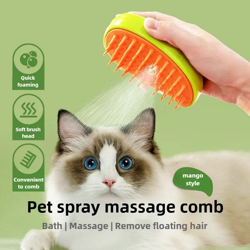 Cat Steam Brush Steamy Dog Brush 3 in 1 Electric Spray Cat Hair Brushes for Massage Pet Grooming Comb Hair Removal Combs