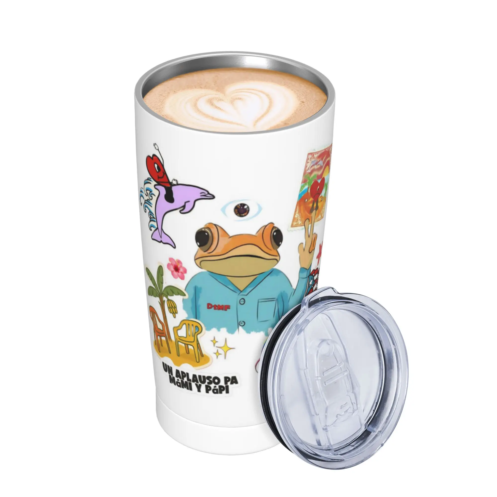 Bad Bunny DTMF Tour 2026 Tumbler Vacuum Insulated  Coffee Cups Vacuum Flask Outdoor Mug Water Bottle 20oz