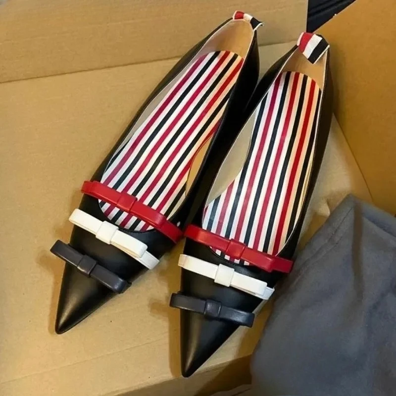 

Brand Designer Shoes for Women Pointed Toe Mules Commuting Dress Shallow Comfort Flat Shoes Brand Elegant Office Women Shoes