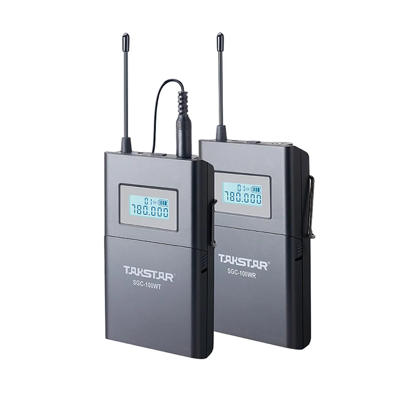 Takstar Camera Lapel Mic UHF Wireless Lavalier Microphone with Audio Monitor Function for DSLR DV Camcorder Receiver+Transmitter