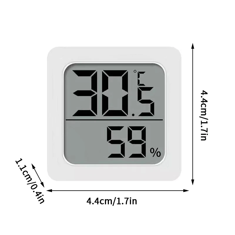 Mini-Hygrometer, Innentemperatur- und Luftfeuchtigkeitsmesser, LCD-Display für Zuhause, Büro, Zimmer, Wandmontage, Desktop-Messgerät