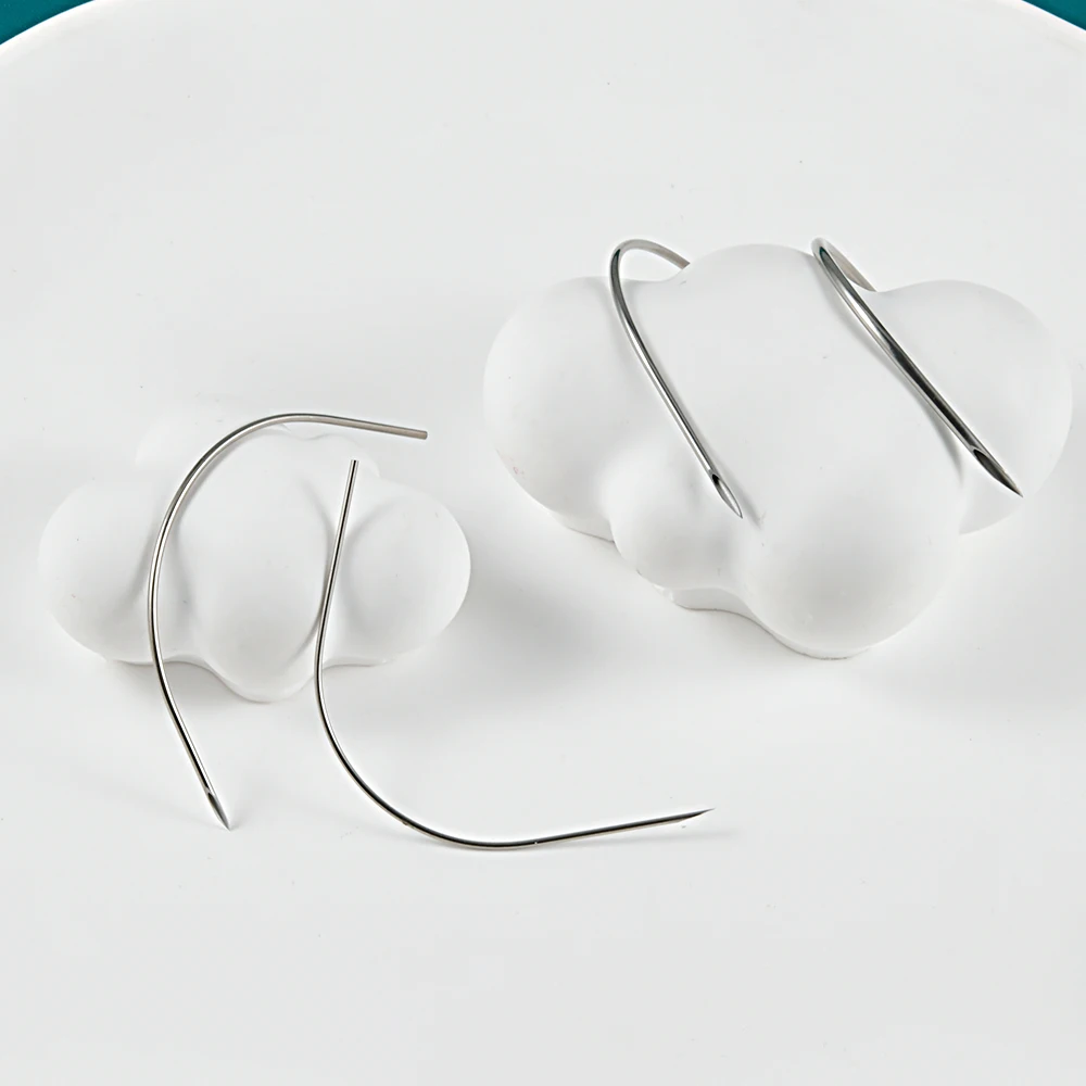 Curved Needle with Disposable Sterile Package for Piercing