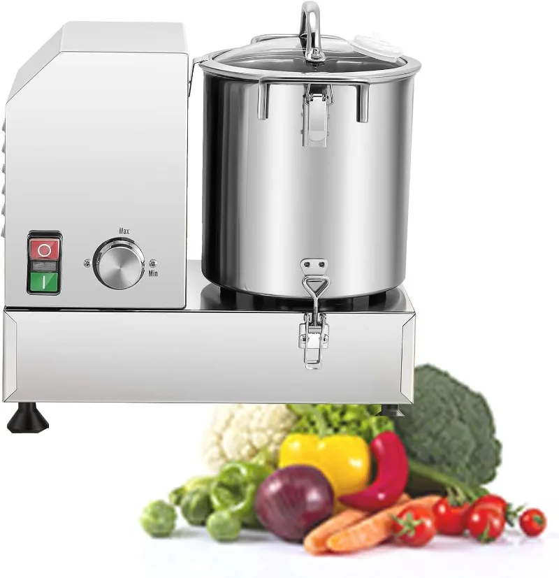 Commercial Vegetable Meat Food Processor, 6/9/15L Stainless Steel Food Shredder Chopper, 1200/1800W Electric Vegetable Meat