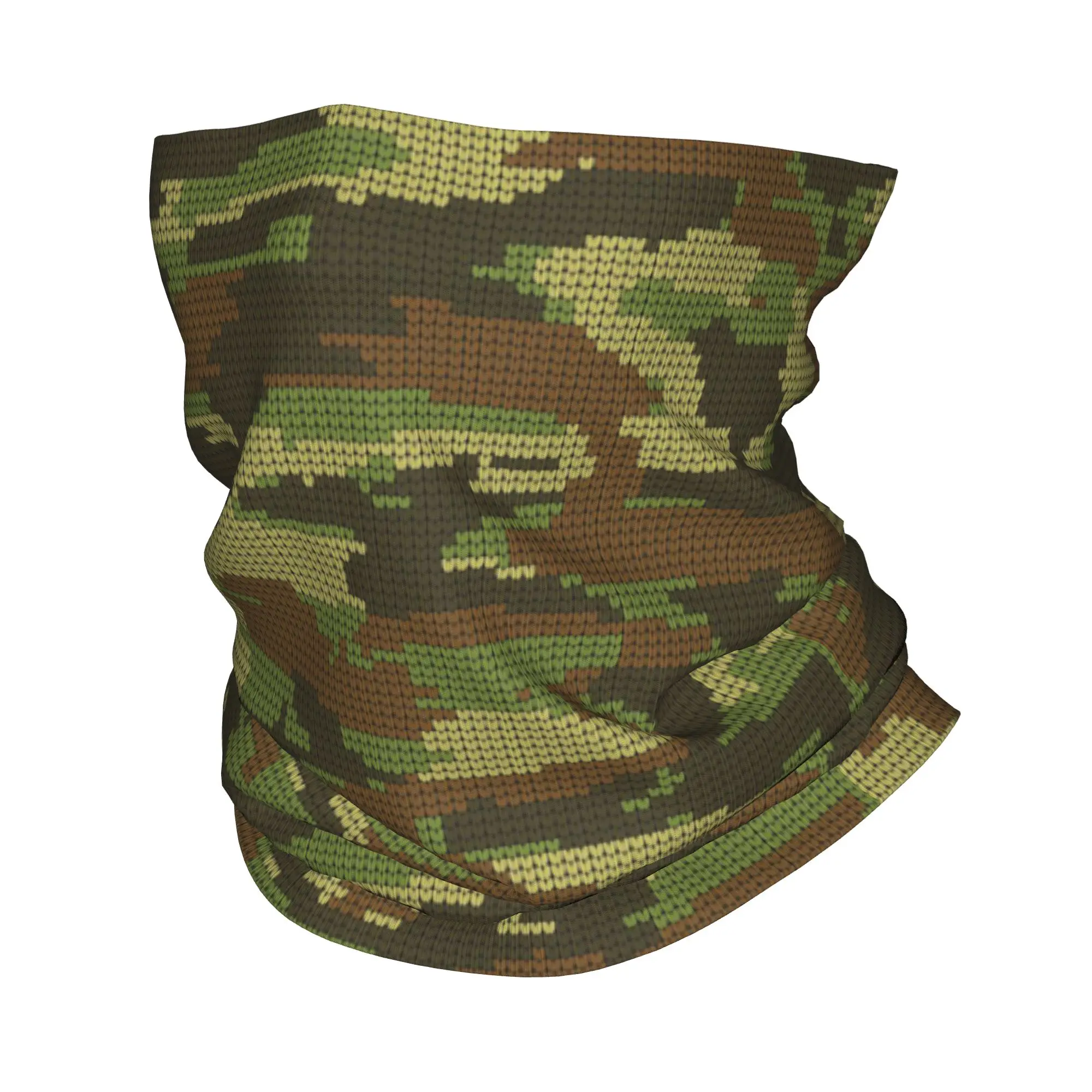 

Green Camo Pattern Bandana Neck Gaiter Printed Mask Scarf Warm Headband Riding Unisex Adult