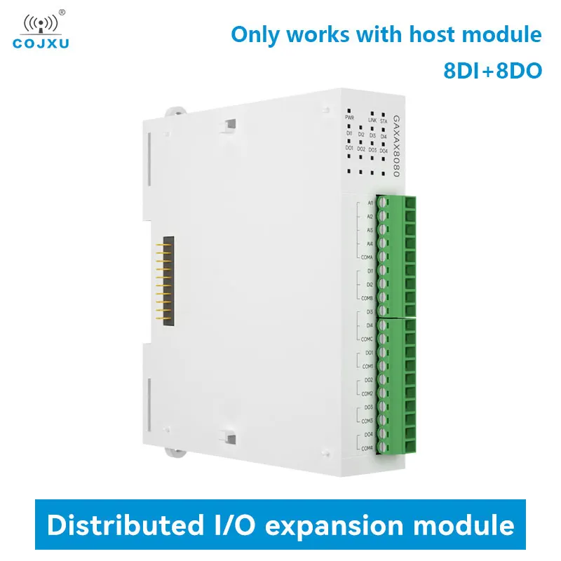 

8DI+8DO Analog Switch Acquisition RJ45 RS485 COJXU GAXAX8080 Distributed Remote IO Expansion Module Modbus Rapid Debugging