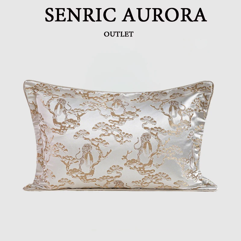 Design Luxury Cushion Cover 40x60cm Beige Coffee Colored Welcoming Pine Waist Pillowcase For Home Hotel Bed Living Room Sofa