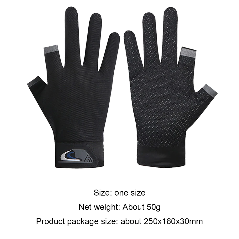 Sommer Männer Angeln Handschuhe Frauen Zwei Finger Cut Männlichen Touchscreen Angeln Anti-Slip Sun-Proof Atmungsaktive Radfahren Fitness Handschuhe – Detail 19