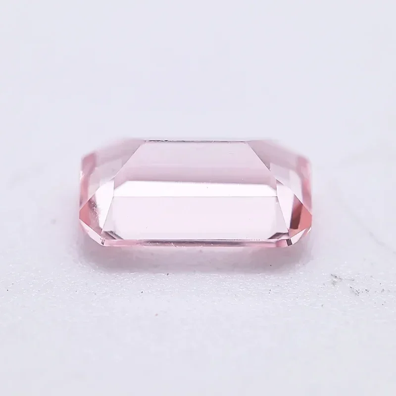 Lab Grown Sapphire Emerald Shape Morgan Pink Color DIY Advanced Jewelry Making Materials Charms Gemstone with Certificate