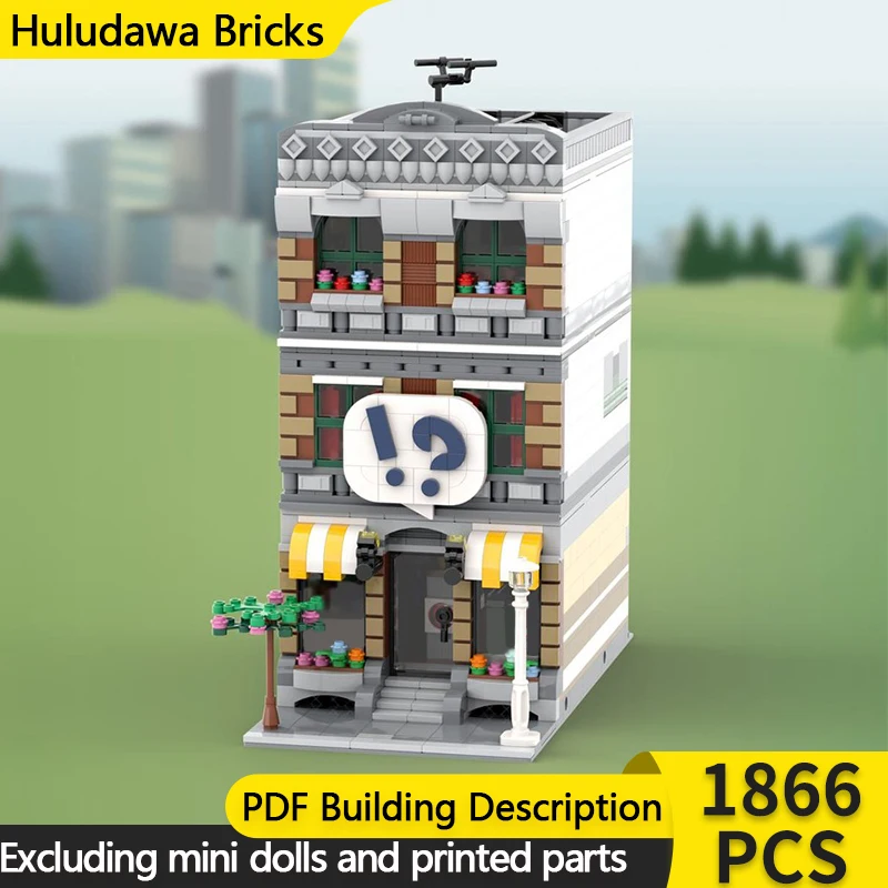 

City Street View Model MOC Building Bricks Comic Shop And Apartment Modular Technology Children Holiday Gifts Assemble Toys Suit