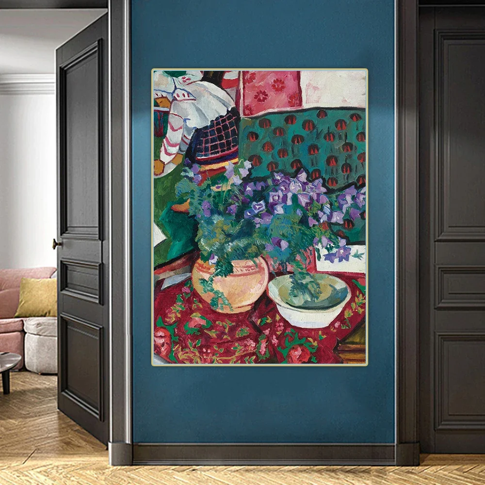 سيتون ناتاليا جونشاروفا 《Still Life (Bluebells)》لوحة زيتية قماشية عمل فني ملصق صورة ديكور جدار ديكور ديكور المنزل #4
