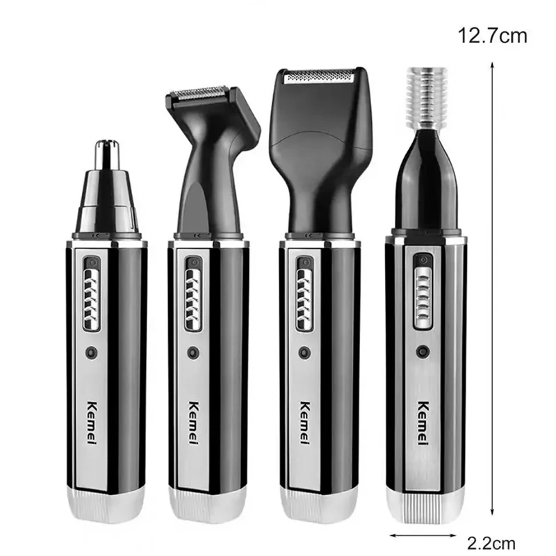 Kemei 4 In 1 Professional ชาร์จจมูกและหูผม Trimmer เครื่องโกนหนวด Personal Care เครื่องมือสําหรับชาย KM-6630