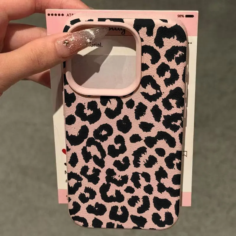 أسود ليوبارد طباعة العصرية قضية الهاتف آيفون 17 16 15 14 13 12 11 برو ماكس غطاء سيليكون آيفون XS X XR 7 16 زائد Fundas