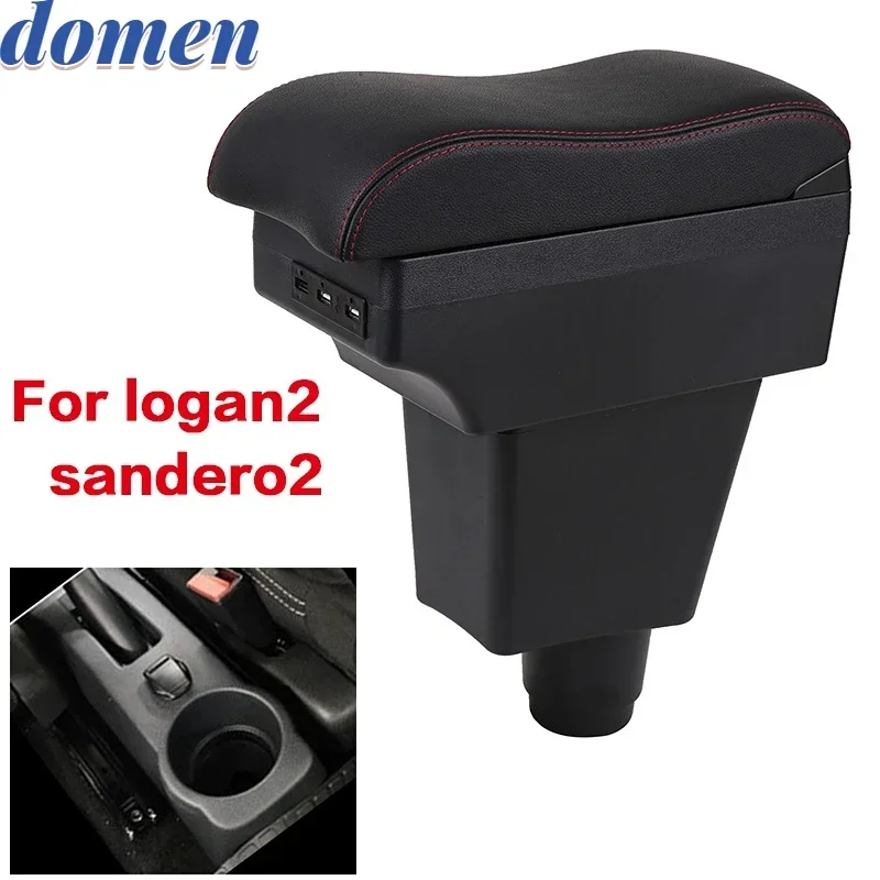 

For renault logan 2 armrest box suitable For renault sandero 2 car armrest box special interior modified cup holder USB