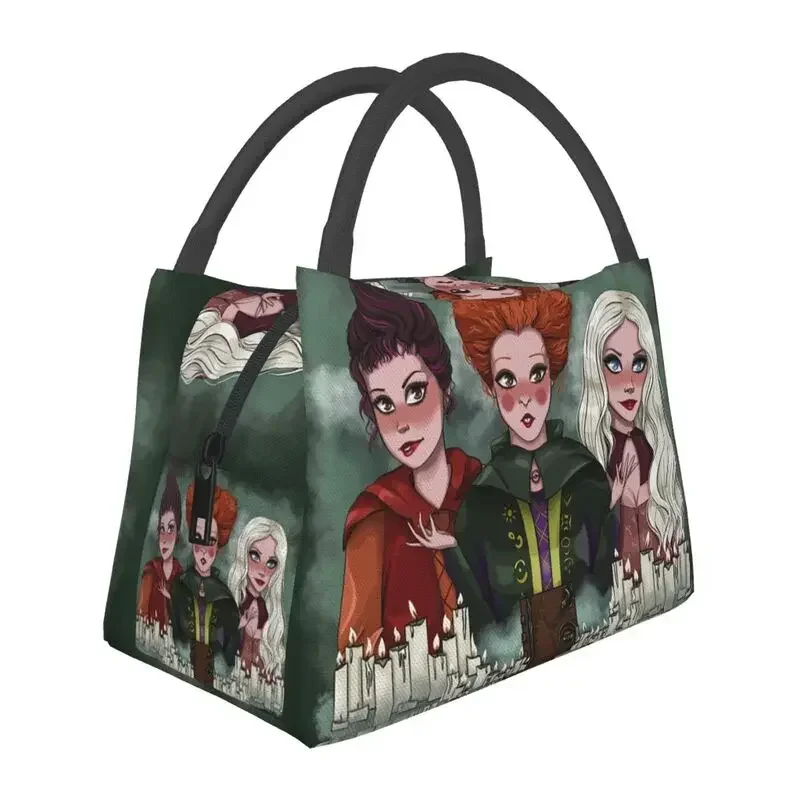 

Custom Hocus Sanderson Sisters Witch Pocus Lunch Bags Men Women Thermal Cooler Insulated Lunch Box for Office Travel