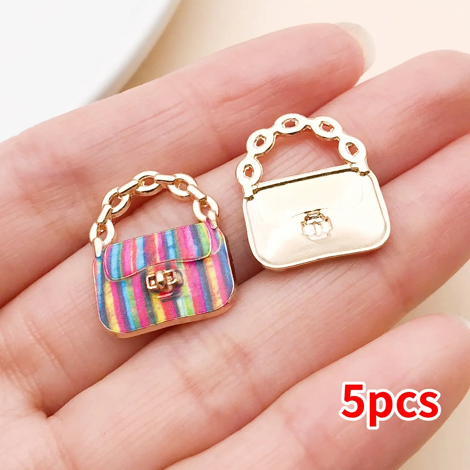 5/10 Stück 20x16mm bunte Emaille-Handtaschenanhänger für DIY-Halsketten, Armbänder, Ohrringe, Schmuckherstellung, Schlüsselanhänger-Zubehör