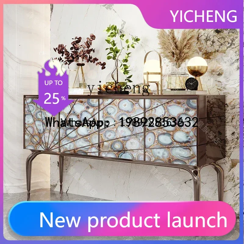 G1  Entry Entrance Cabinet High-end Art Decoration High-end Marble Side Cabinet